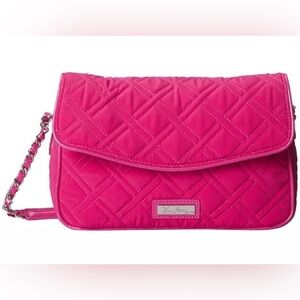 Womens Vera Bradley Chain Shoulder Bag Purse Fuchsia Pink Bag Handbag Retired